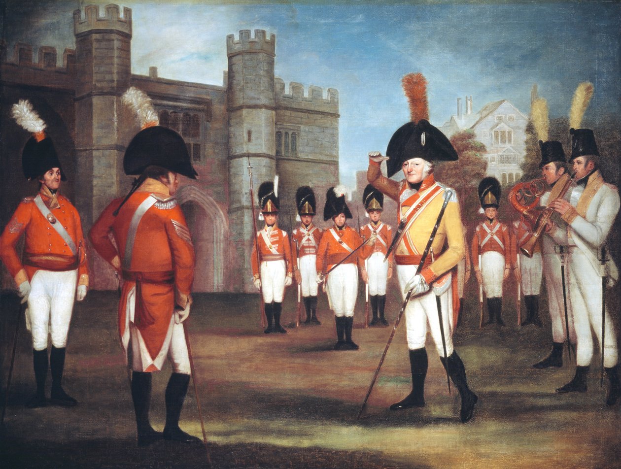 Staffordshire Milice na přehlídce na hradě Windsor, c.1804 od Arthur Devis