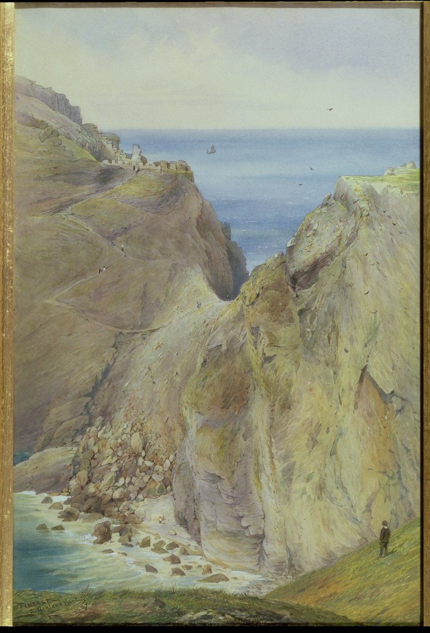 Tintagel, 1887 (wc s kvašem na papíře) od Arthur Ackland Hunt