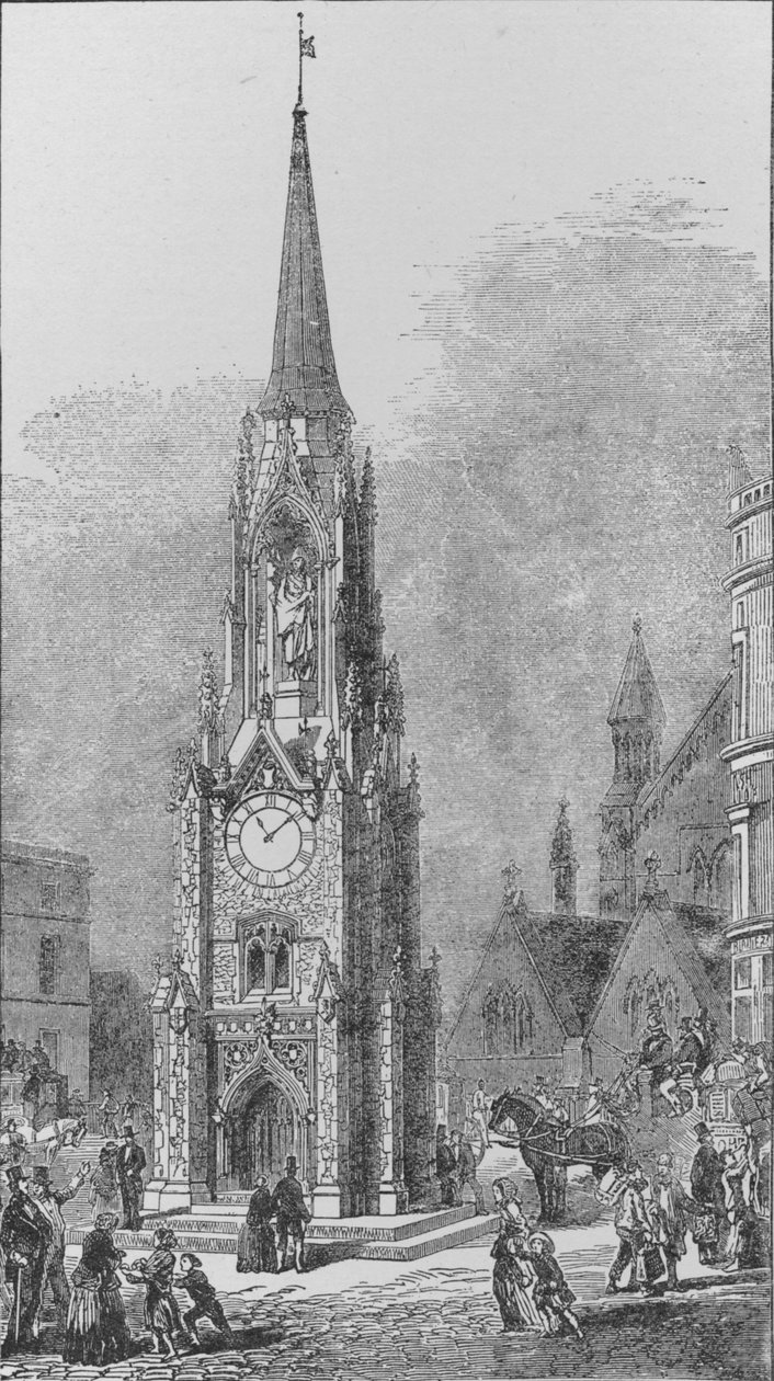 Wellington Testimonial Clock Tower, která stála na jižním konci London Bridge, jak se zdá od Arthur Ashpitel