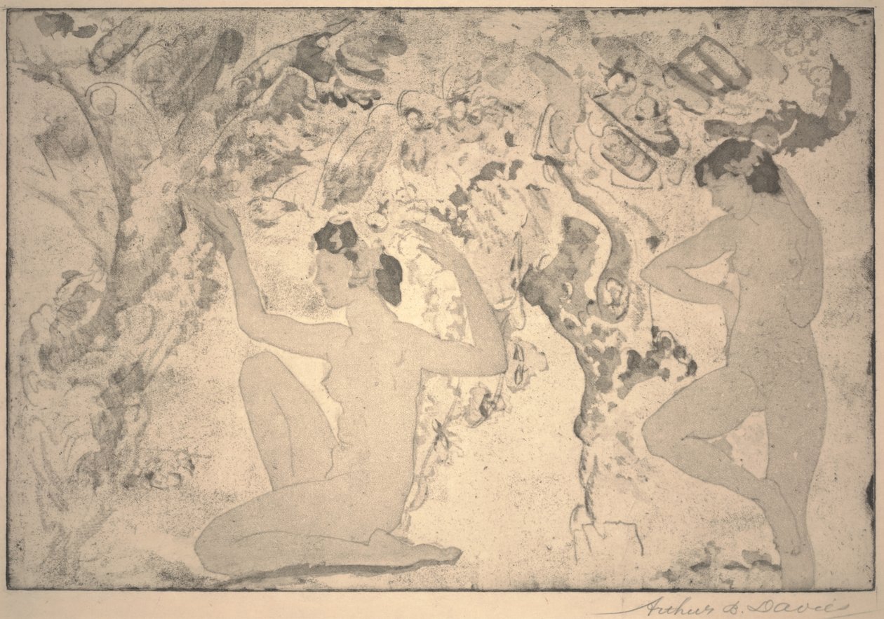 Angled Beauty, tisk vytvořil Ernest Haskell, 1918 od Arthur Bowen Davies
