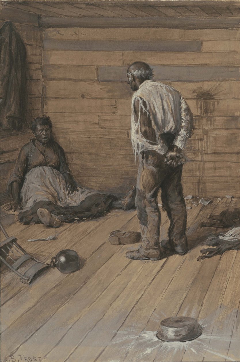 A Conjugal Difference, 1884 (akvarel a kvaš na tkaném papíře) od Arthur Burdett Frost