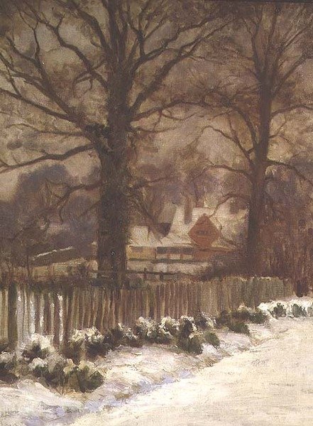 Jilmy ve Snowy Lane (olej na plátně) od Arthur Claude Cooke