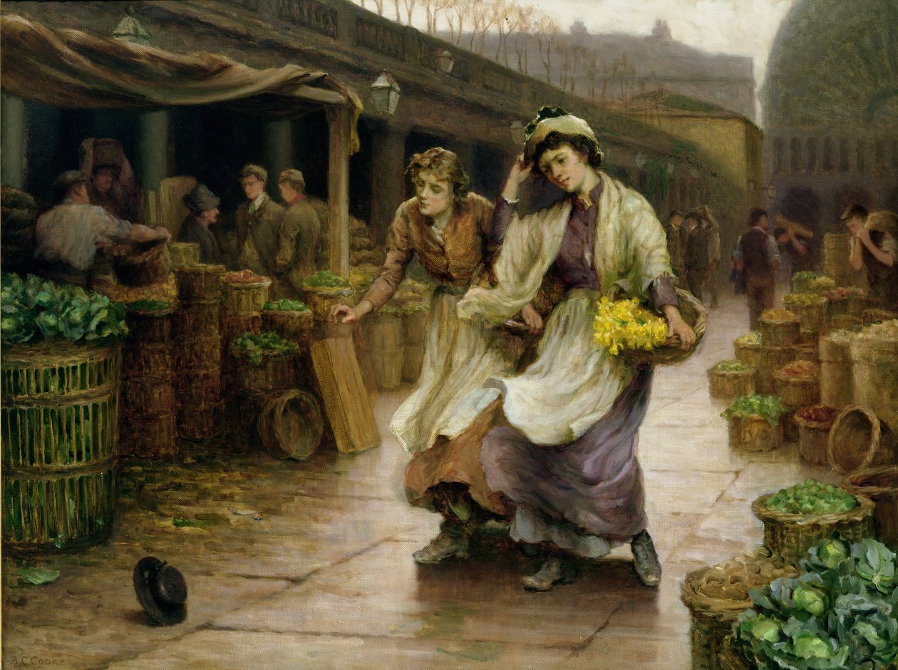 Květinové dívky v Covent Garden od Arthur Claude Cooke
