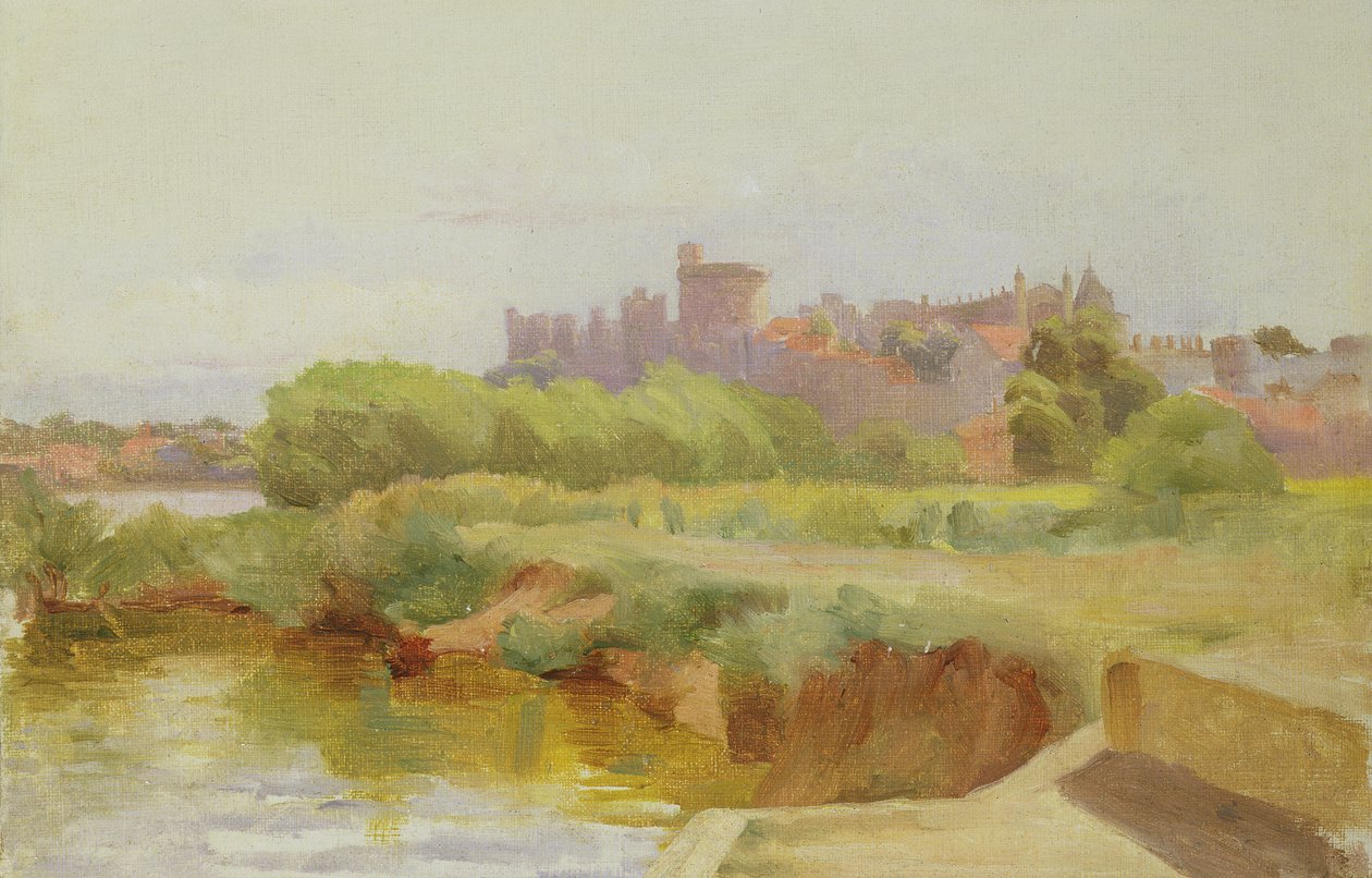 Pohled na hrad Windsor (olej na palubě) od Arthur Claude Cooke