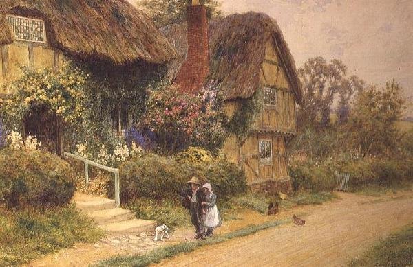 Došková chaloupka od Arthur Claude Strachan