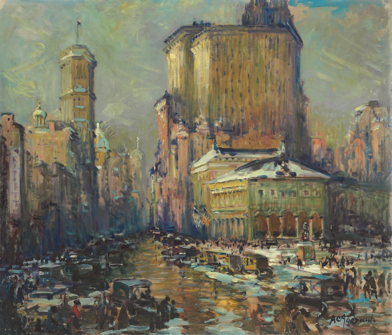 Herald Square, New York (olej na plátně) od Arthur Clifton Goodwin