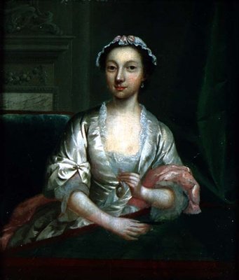 Portrét Elizabeth Faulknerové, umělcovy manželky, kolem roku 1742 (panel) od Arthur Devis