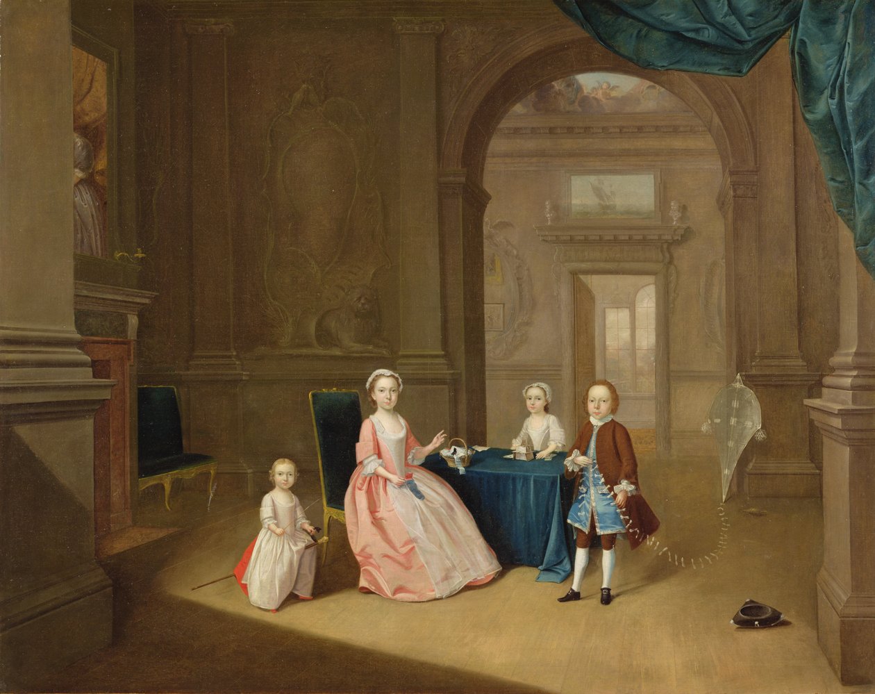 Portrét skupiny dětí, cca 1743 (olej na plátně) od Arthur Devis