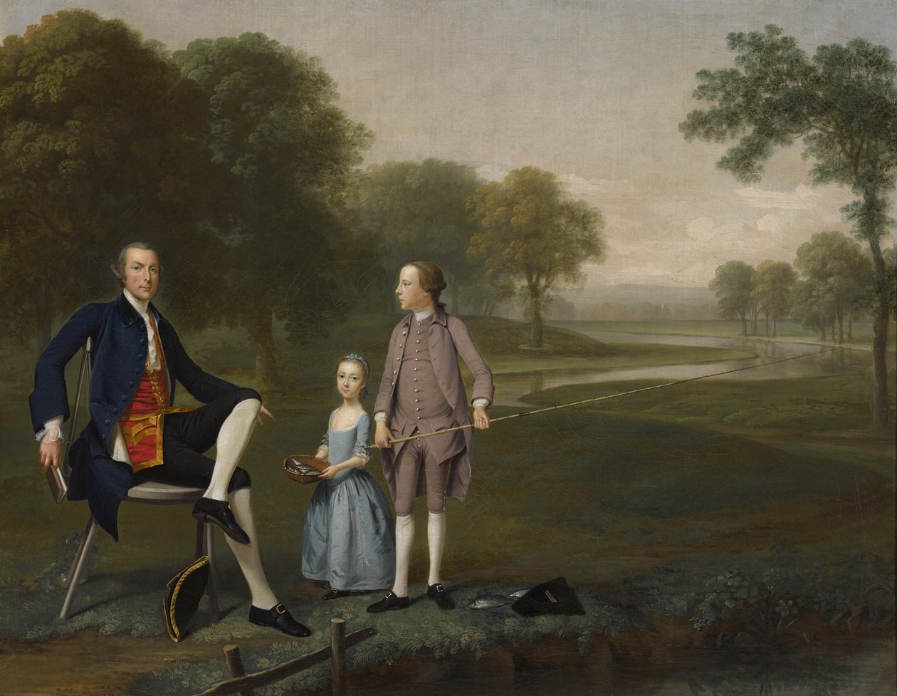 Richard Moretan, Esq. z Tackley se svým synovcem a neteří Johnem a Susannou Weylandovými, 1757 od Arthur Devis