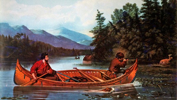 American Hunting Scenes: A Good Chance, vydané u Currier & Ives od Arthur Fitzwilliam (after) Tait