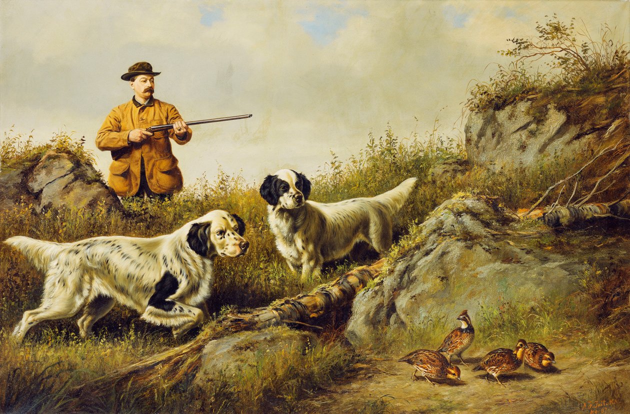 Amos F. Adams Shooting Over Goose Závěrečný konec Shon, Count Closeing, 16 od Arthur Fitzwilliam Tait