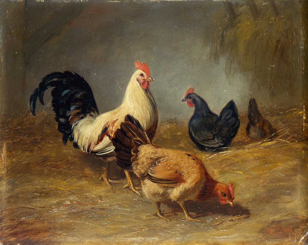 Krmení drůbeže od Arthur Fitzwilliam Tait