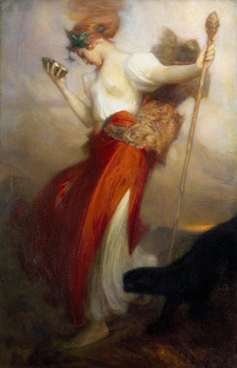 "Bakchantka", Arthur Hacker (1858-1919) 1913 od Arthur Hacker