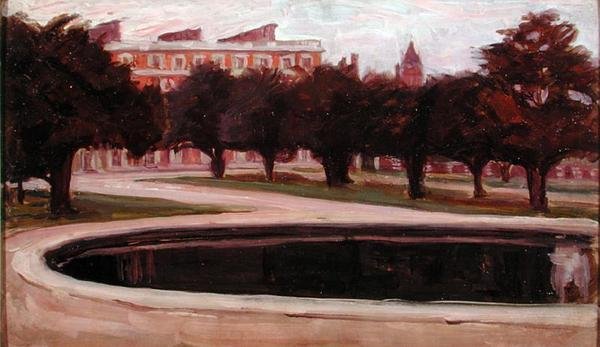 Hampton Court Palace (olej na panelu) od Arthur Haythorne Studd