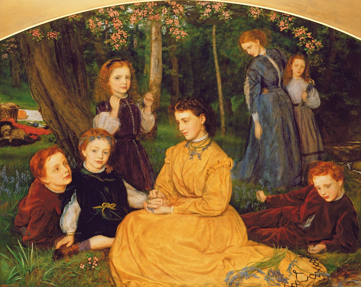 Narozeninový piknik - Portréty dětí W.W. Pattinson, Esq. of Felling, Near Gateshead, 1866-67 od Arthur Hughes