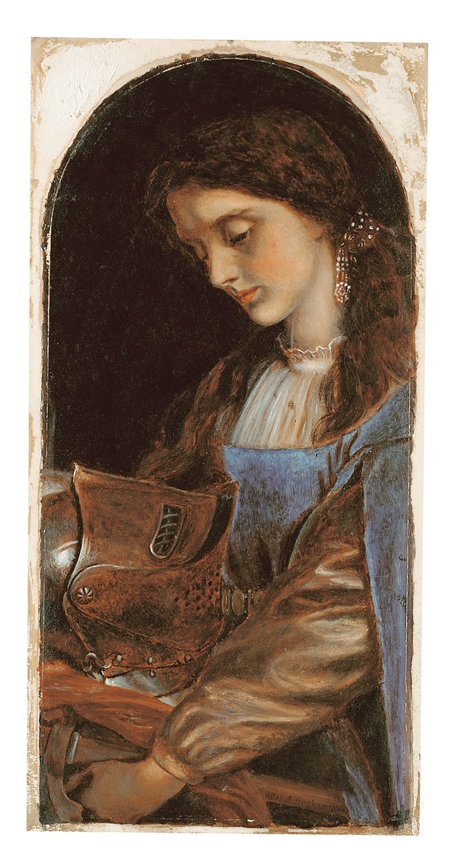 Elaine s brněním Lancelot, 1870 od Arthur Hughes