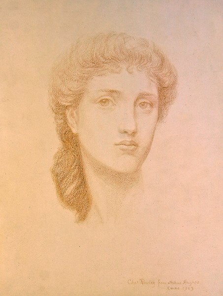 Hlava dívky od Arthur Hughes