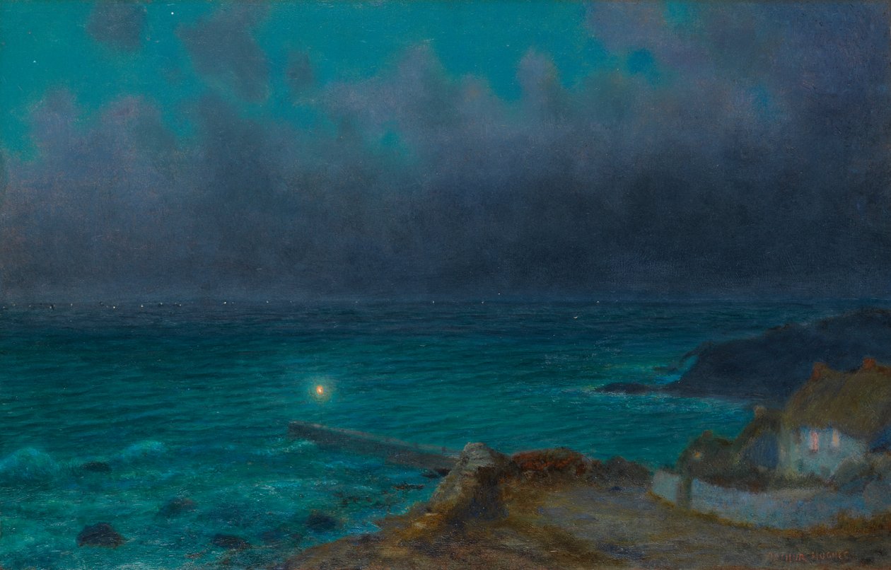 Night Toilers (olej na palubě) od Arthur Hughes