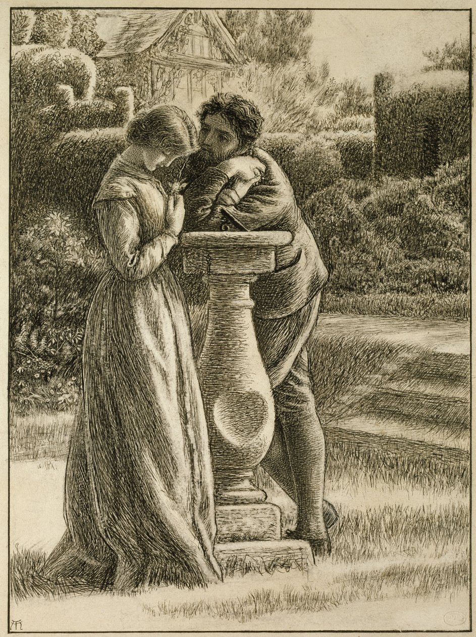 Ciferník, 19. století (pero a inkoust na papíře) od Arthur Hughes