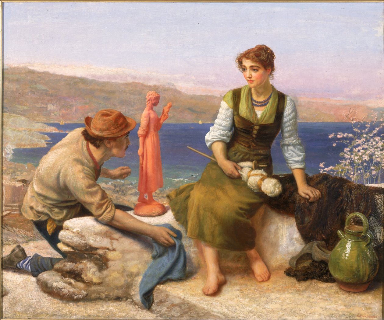 Hrnčířské námluvy, kolem roku 1886 od Arthur Hughes