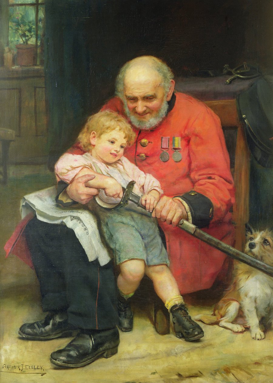 Mladý Brit (olej na plátně) od Arthur John Elsley