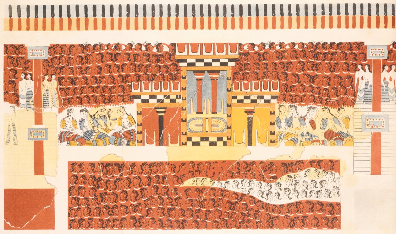 Rekonstrukce fresky Knossos od Arthur John Evans