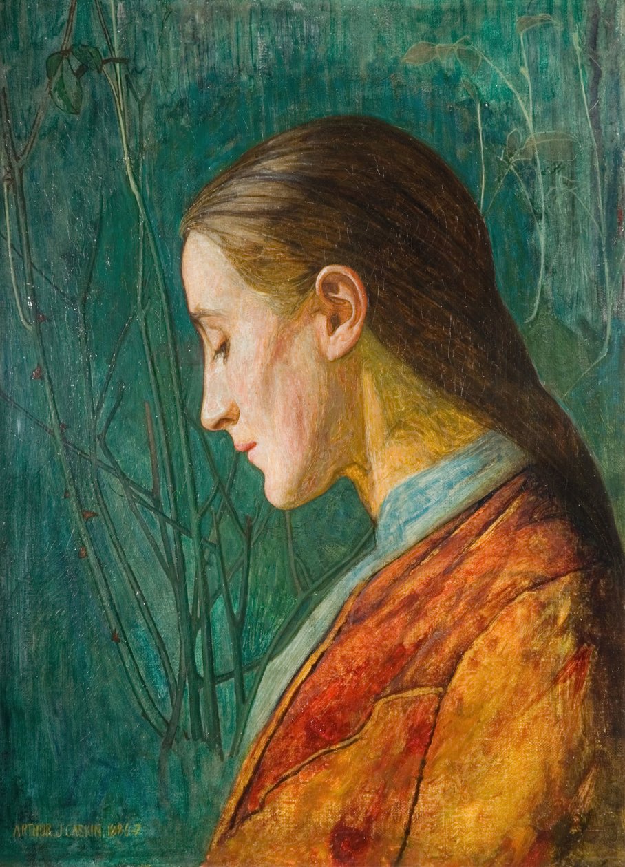 Portrét reflexní dámy, 1887. od Arthur Joseph Gaskin