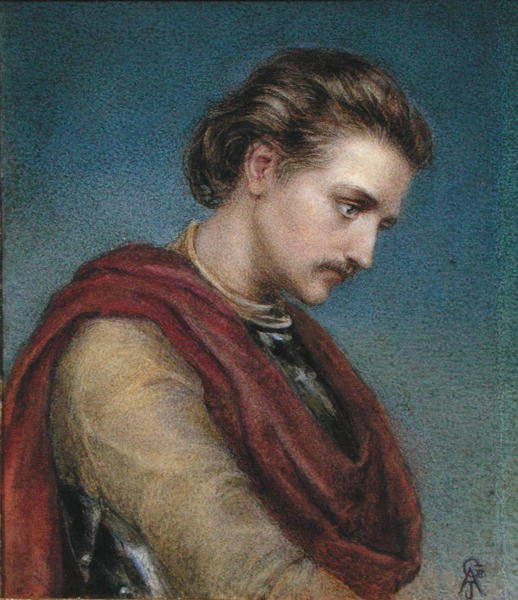 Sir Bedevere (akvarel na papíře) od Arthur Joseph Gaskin