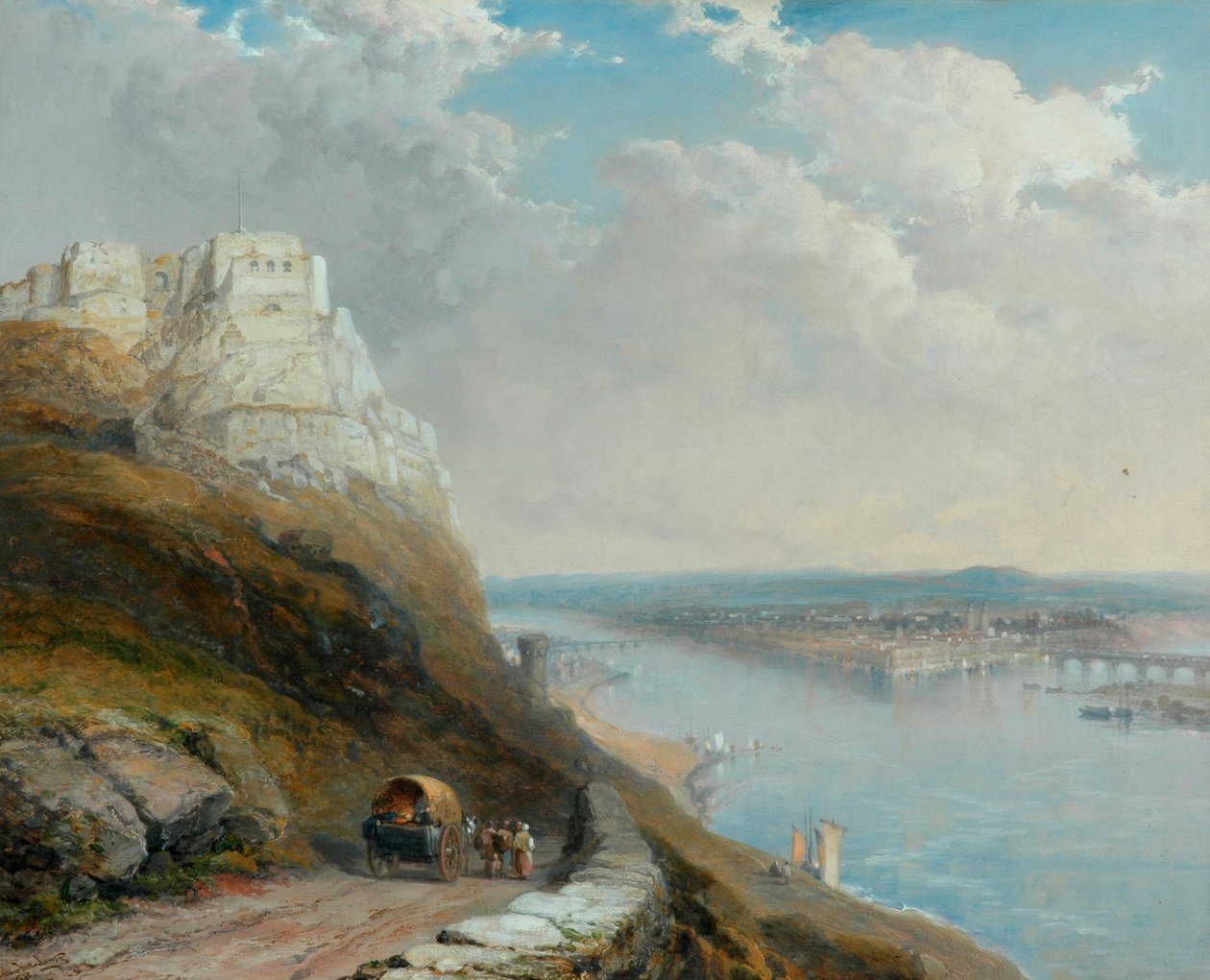 Coblenz z Ehrenbreitsteinu, 1898 od Arthur Joseph Meadows