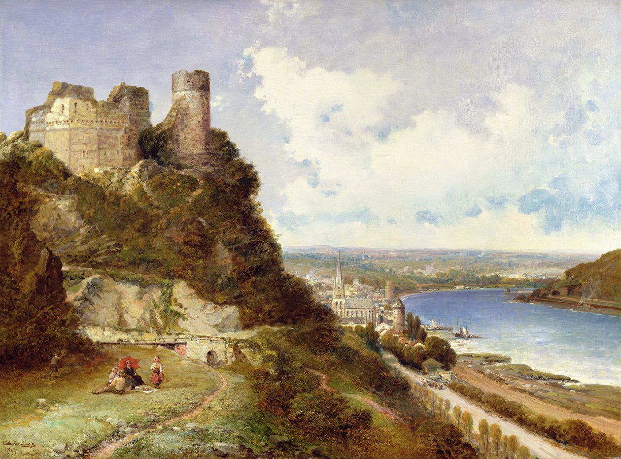 Zámek Oberwesel a Schonberg Rýn, Německo od Arthur Joseph Meadows