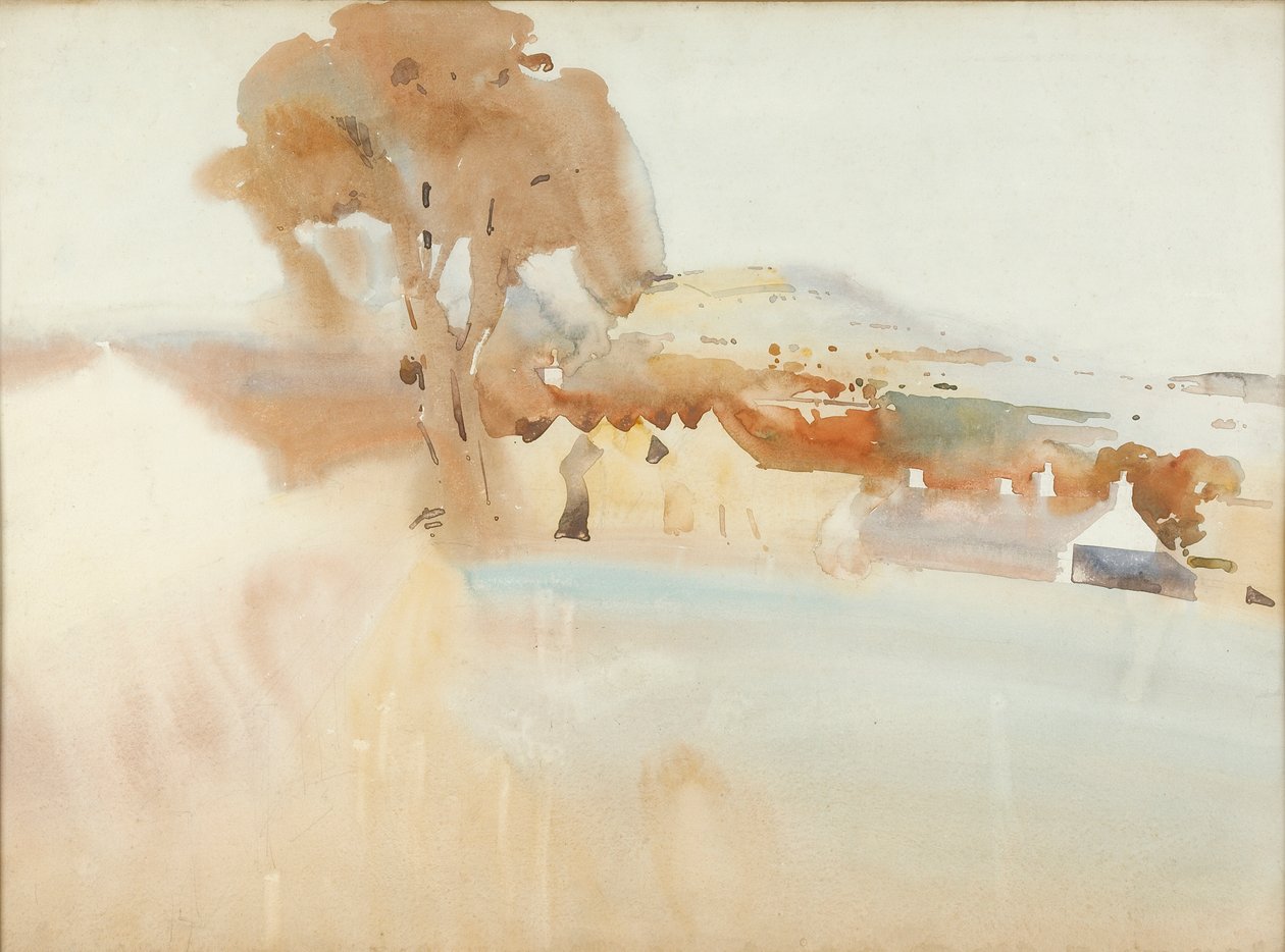 Scottish Farm by an Estuary (wc na papíře) od Arthur Melville