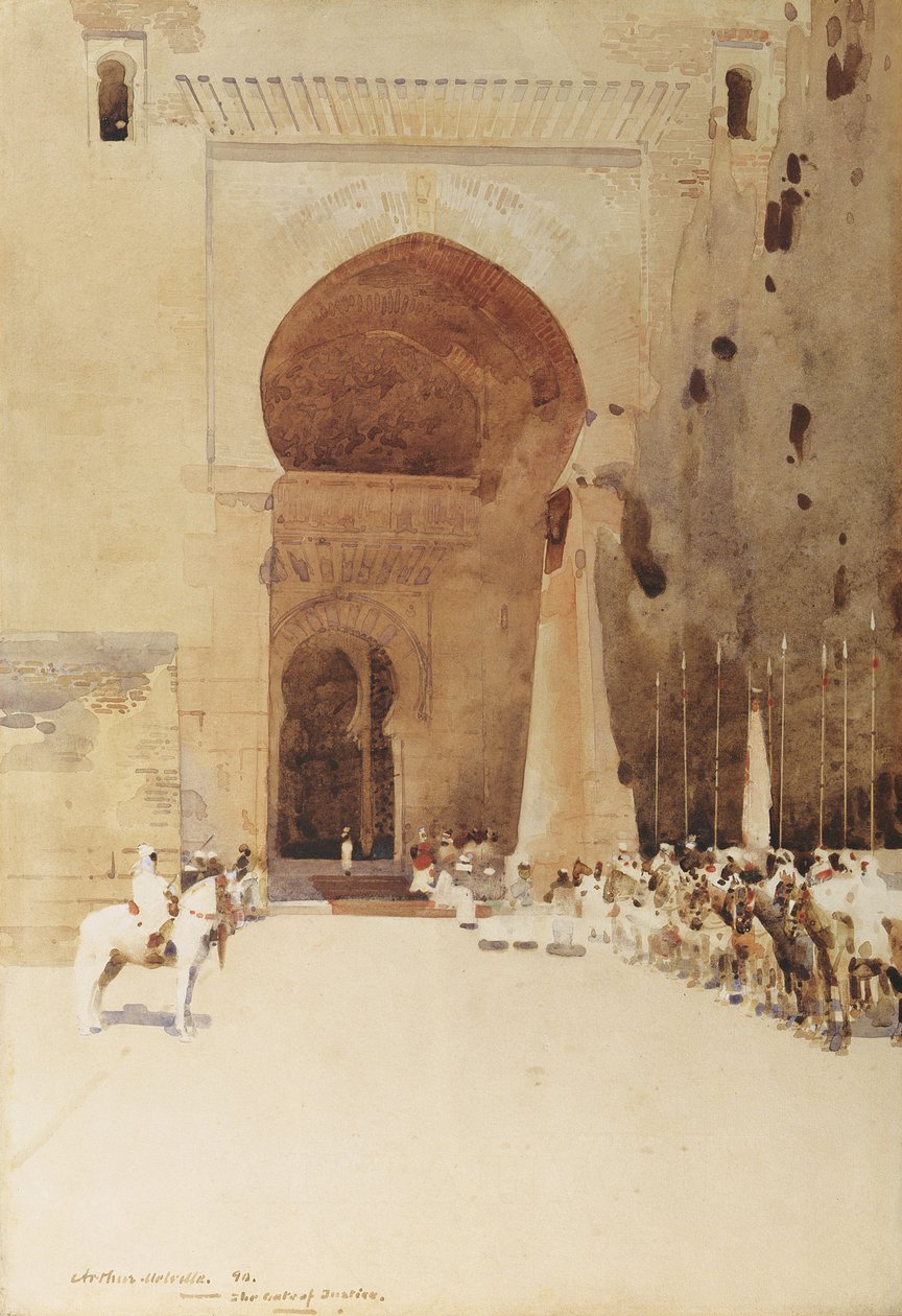 The Gates of Justice, 1890 (wc na papíře) od Arthur Melville