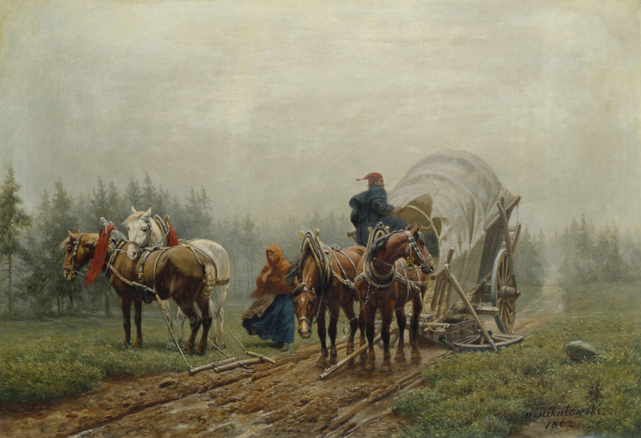 Rozbitý nákladní vůz, 1862 od Arthur Nikutowski