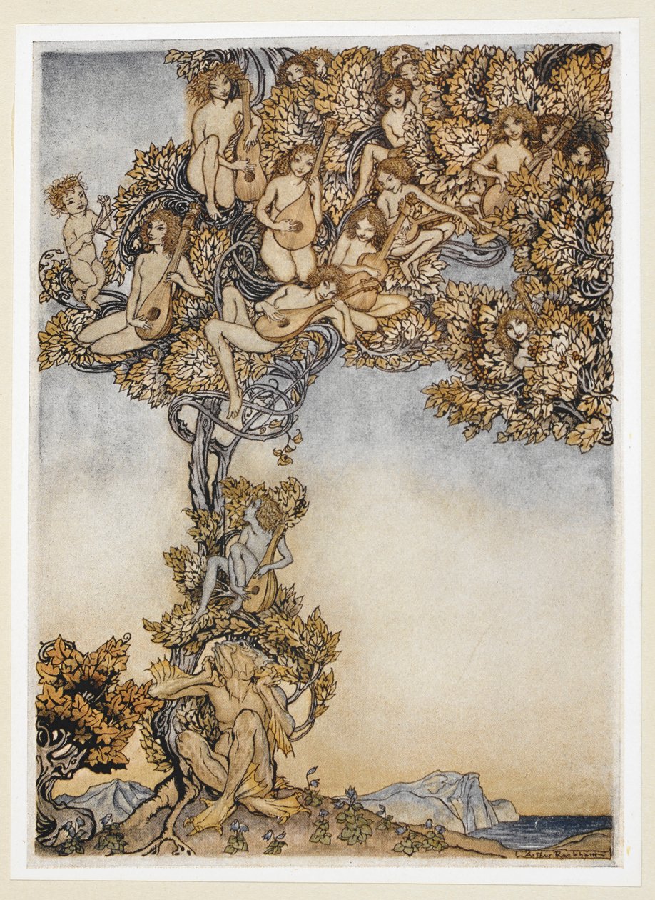 ACT III: Scéna II, řádek 146 Někdy tisíc chvějících se nástrojů Bude mi bzučet v uších. od Arthur Rackham
