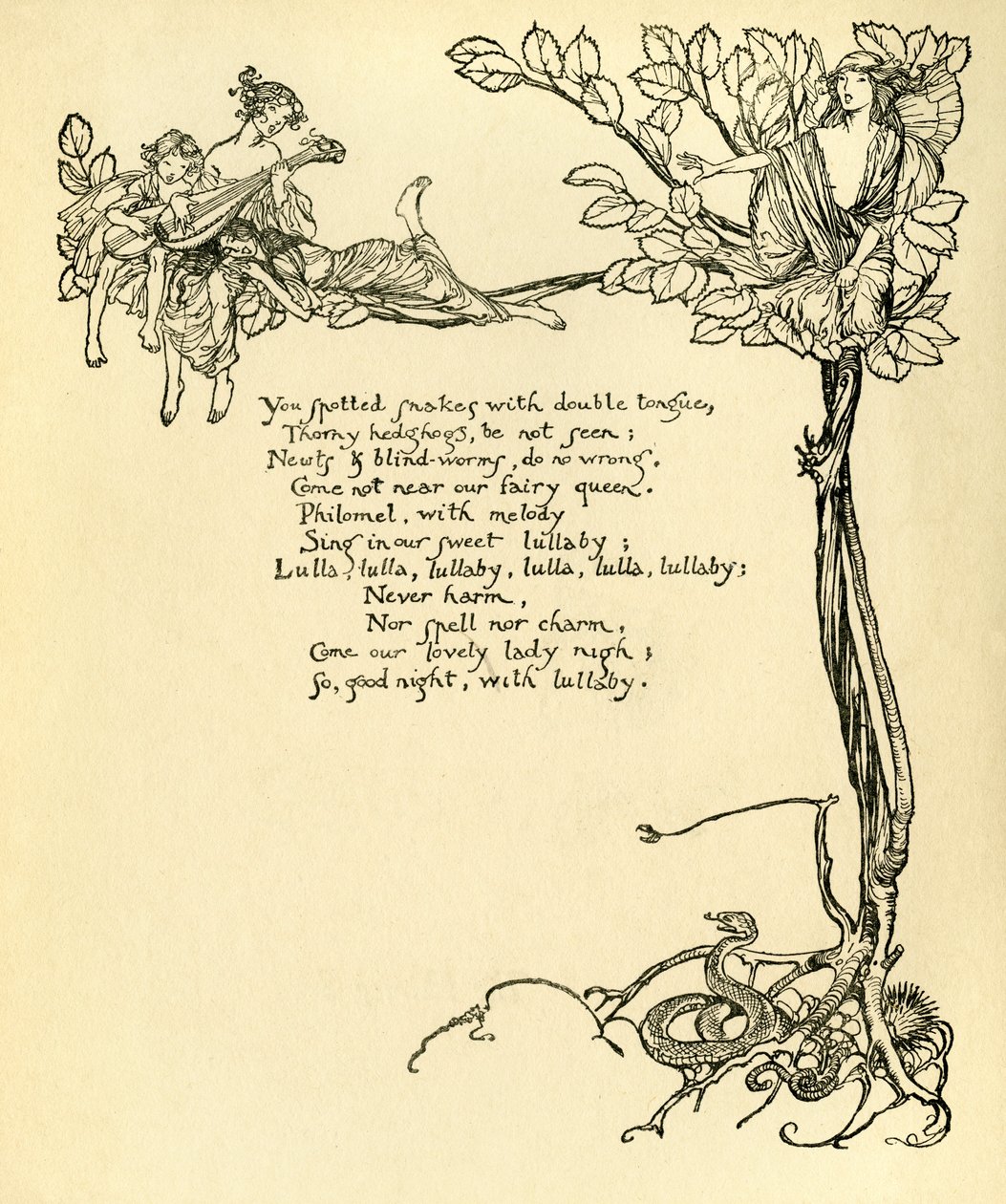 Sen noci svatojánské od Arthur Rackham