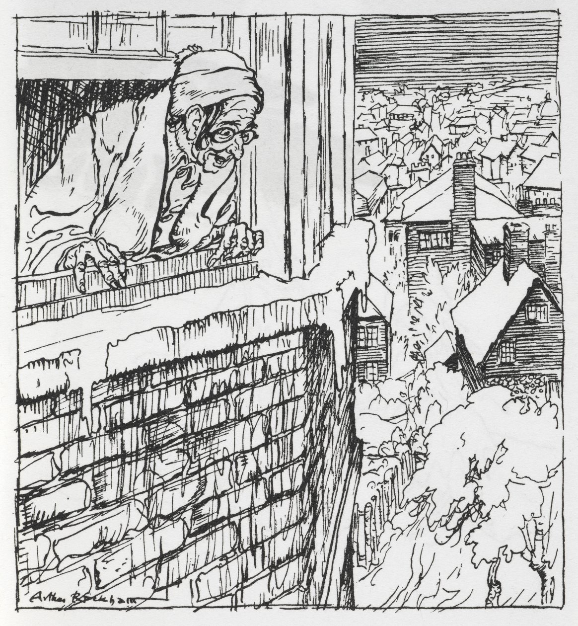 Muž, který se dívá z okna od Arthur Rackham