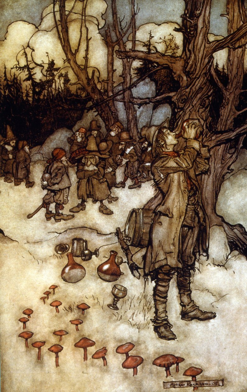 Povídka amerického autora Washingtona (ilustrace) od Arthur Rackham