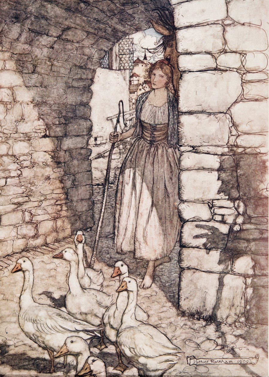 Běda! Milá Falado, tam visíš .. , z Pohádek bratří Grimmů, hospoda. 1909 od Arthur Rackham