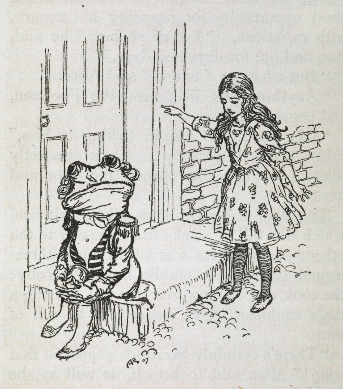 Alice a žába oblečená jako lokaj od Arthur Rackham