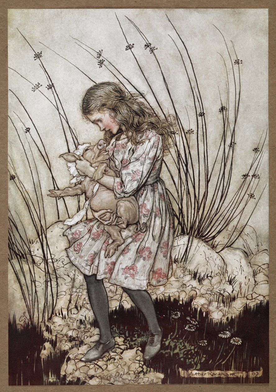 Alice a prase oblečené jako dítě od Arthur Rackham