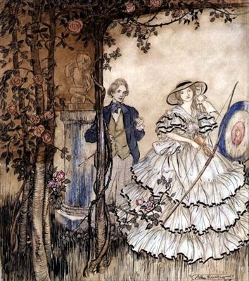 Lukostřelba (pero a inkoust, akvarel) od Arthur Rackham
