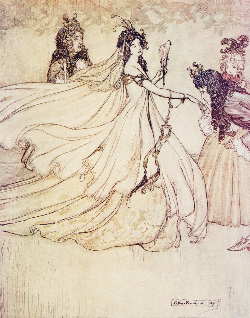 Ašenputtel jde na ples, z Pohádek bratří Grimmů, nakl. 1909 od Arthur Rackham