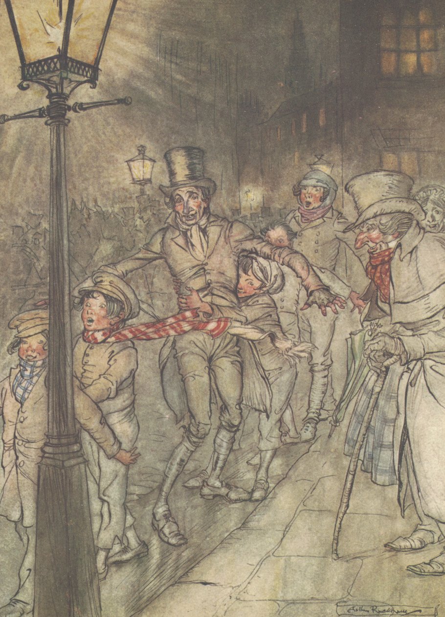 „Dolů po skluzavce v Cornhillu“ od Arthur Rackham