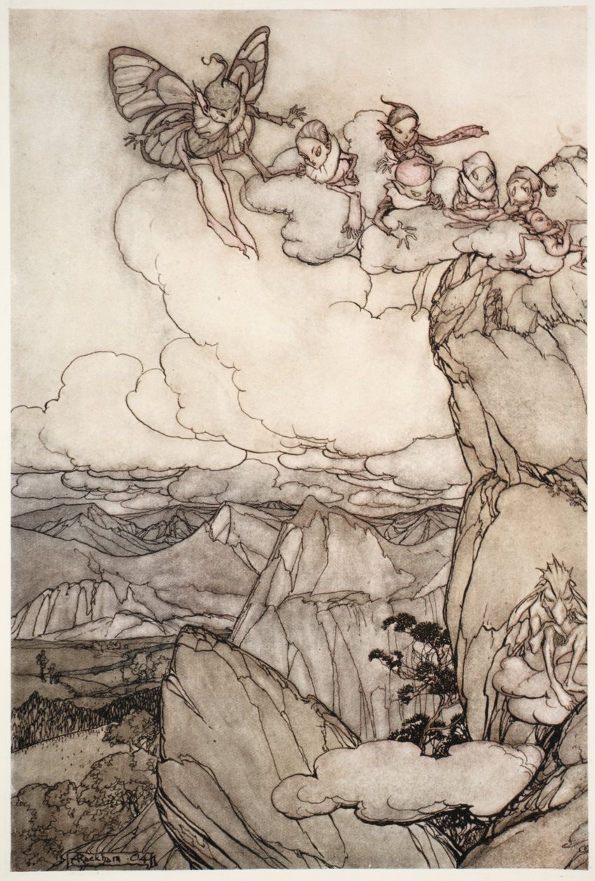 Víly v horách, od Rip Van Winkle od Washingtona Irvinga, hospoda. 1910 od Arthur Rackham