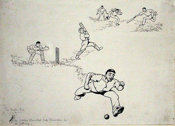 „Vystřihl, nakreslil, zaháčkoval“, ilustrace z „Další příběhy o pařezech“ od Horace Bleackleyho, vydané v roce 1902 (pero a inkoust na papíře) od Arthur Rackham