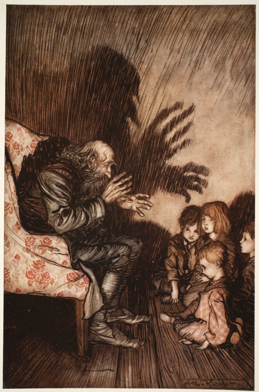 Nejraději se spřátelil mezi nastupující generací, u které si brzy získal velkou oblibu, z hospody Rip Van Winkle od Washingtona Irvinga. 1910 od Arthur Rackham