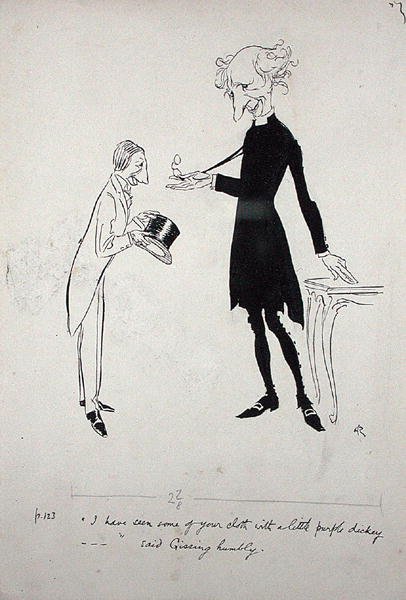 Viděl jsem nějakou vaši látku s malým fialovým čůrákem...řekl Gissing Humbly, ilustrace z 
