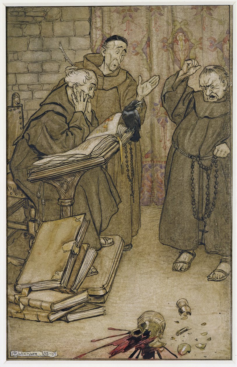Pokud někdo lhal nebo někdo přísahal (pero, inkoust a wc na papíře) od Arthur Rackham