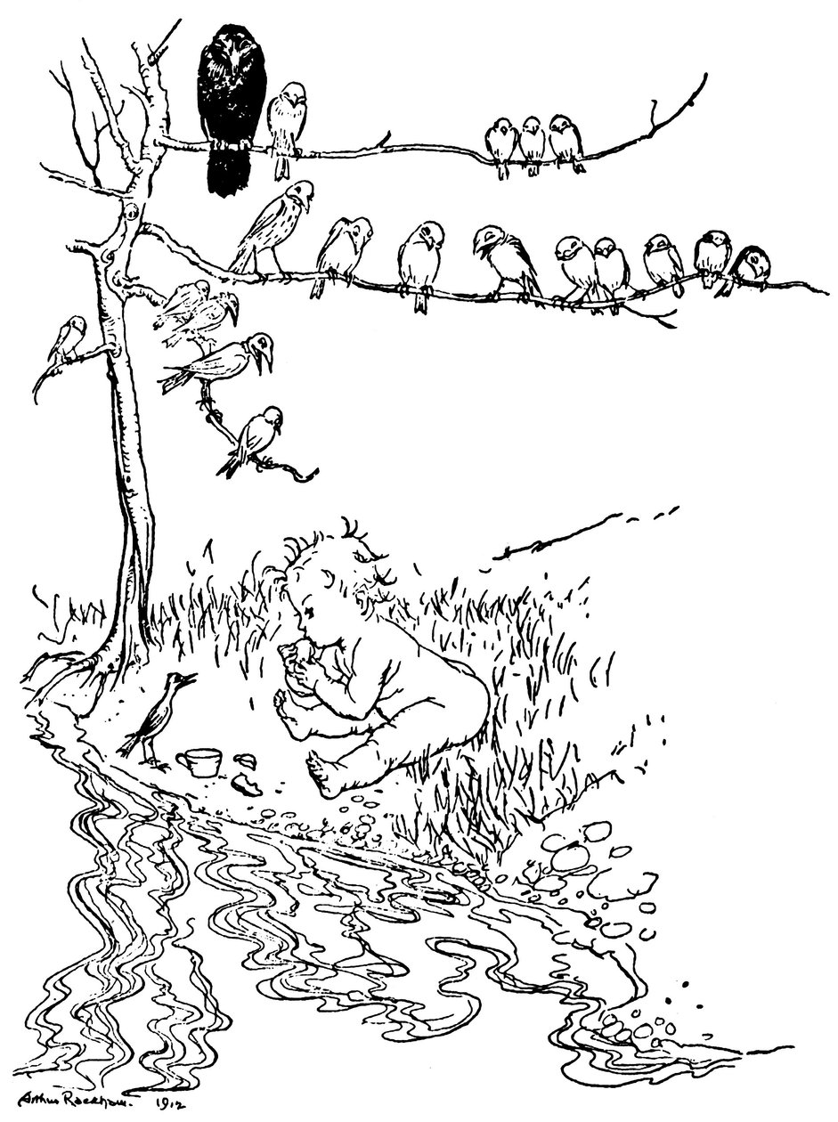 Ilustrace pro Petra Pana od Arthur Rackham