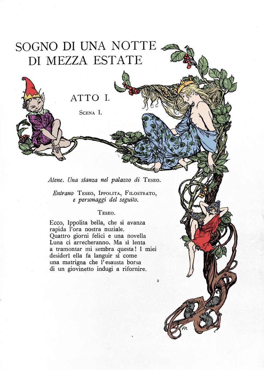 Ilustrace k filmu Sen letní noci od Williama SHAKESPEARE od Arthur Rackham